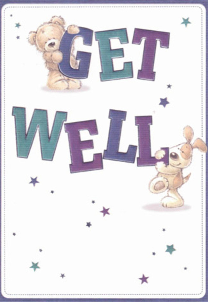Brimming with gentle encouragement, this get well card offers a scene as uplifting as a stroll along Sands End's leafy footpaths. At its heart are a teddy bear and puppy, rendered with soft, tactile fur that almost begs to be touched. They play amid a constellation of whimsical stars, each sparkling in tranquil blues and purples, as if joyfully scattering well wishes through the air. The typography takes centre stage, bold and confident, coloured in a lively blend of purple and aqua-tones that echo the cheerful bouquets delivered daily by local florists near Carnwath Road. There's a subtle sense of depth: the bear's downy texture and the puppy's velvety ears draw the hands and heart, joining paper to presence. Imagine sending this card alongside a fresh bouquet from Sands End as a complete gesture of care. The bright, airy mood is perfect for lifting the spirits of a friend or neighbour, infusing every detail with hope and genuine tenderness-an artistic expression that soothes and inspires recovery.